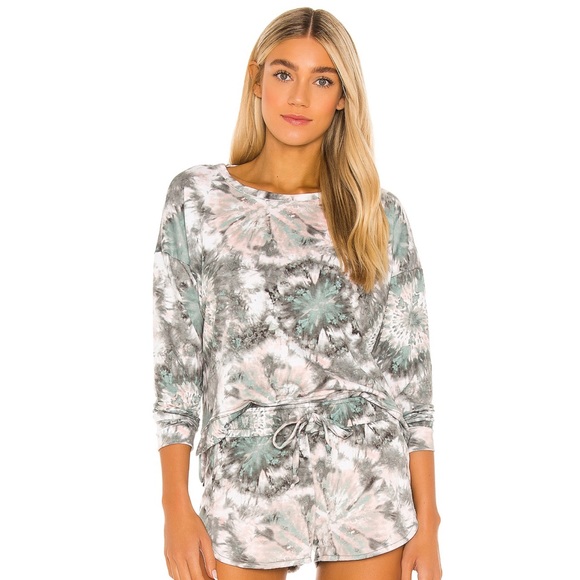 Onzie | High low Sweatshirt Black & Soft Pink Dye - Picture 1 of 4